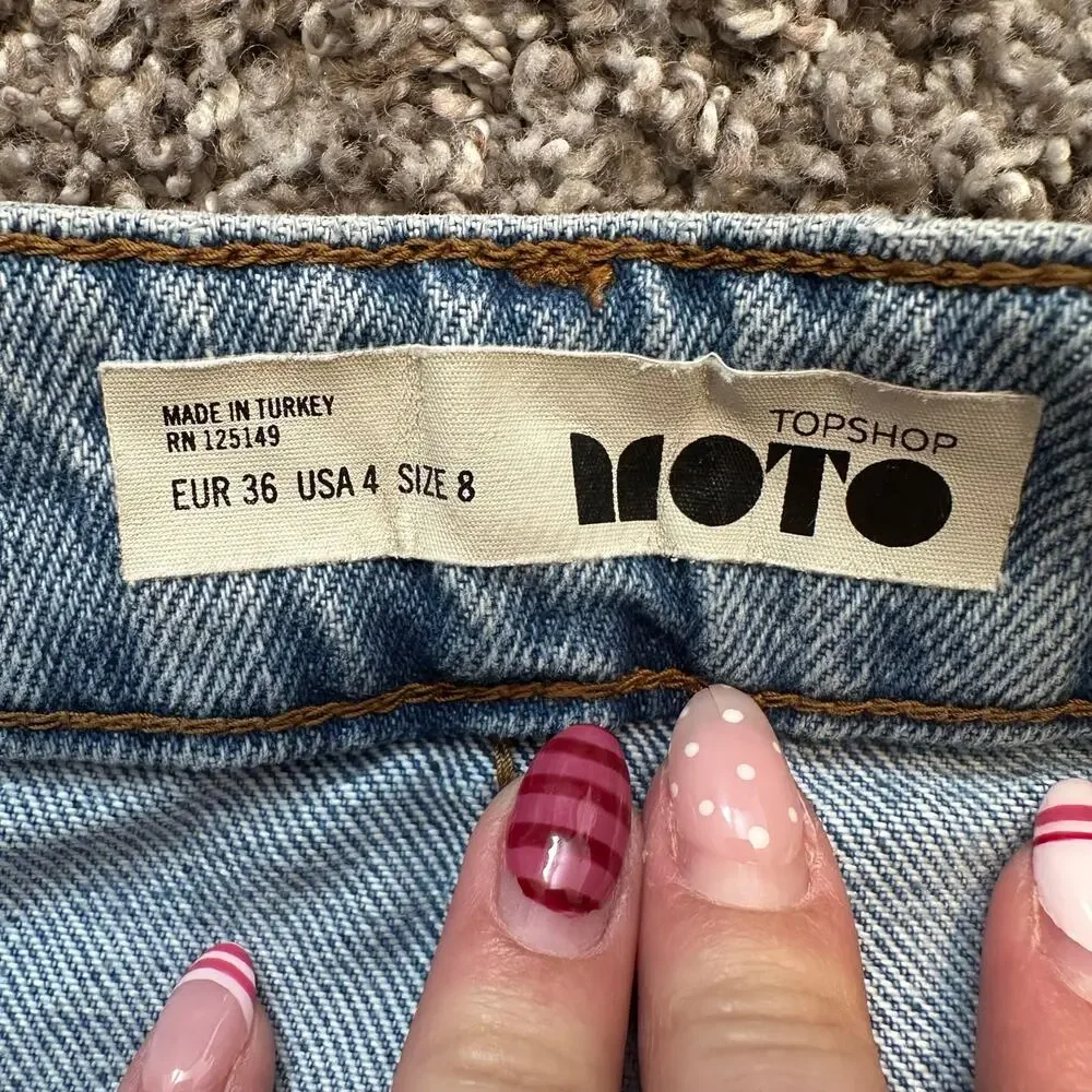 TOPSHOP MOTO Women's Denim Mini Skirt Size 4
